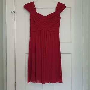 David's Bridal Short Bridesmaid Dress/Purse